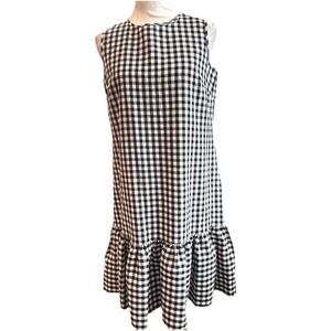 Tommy Hilfiger NWT Dress Sz 4 Black White Seersucker Gingham Tiered Beach